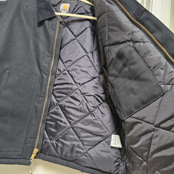 Black Arctic Quilt Duck Traditional Work Jacket by Carhartt 2XL - Picture 10 of 10